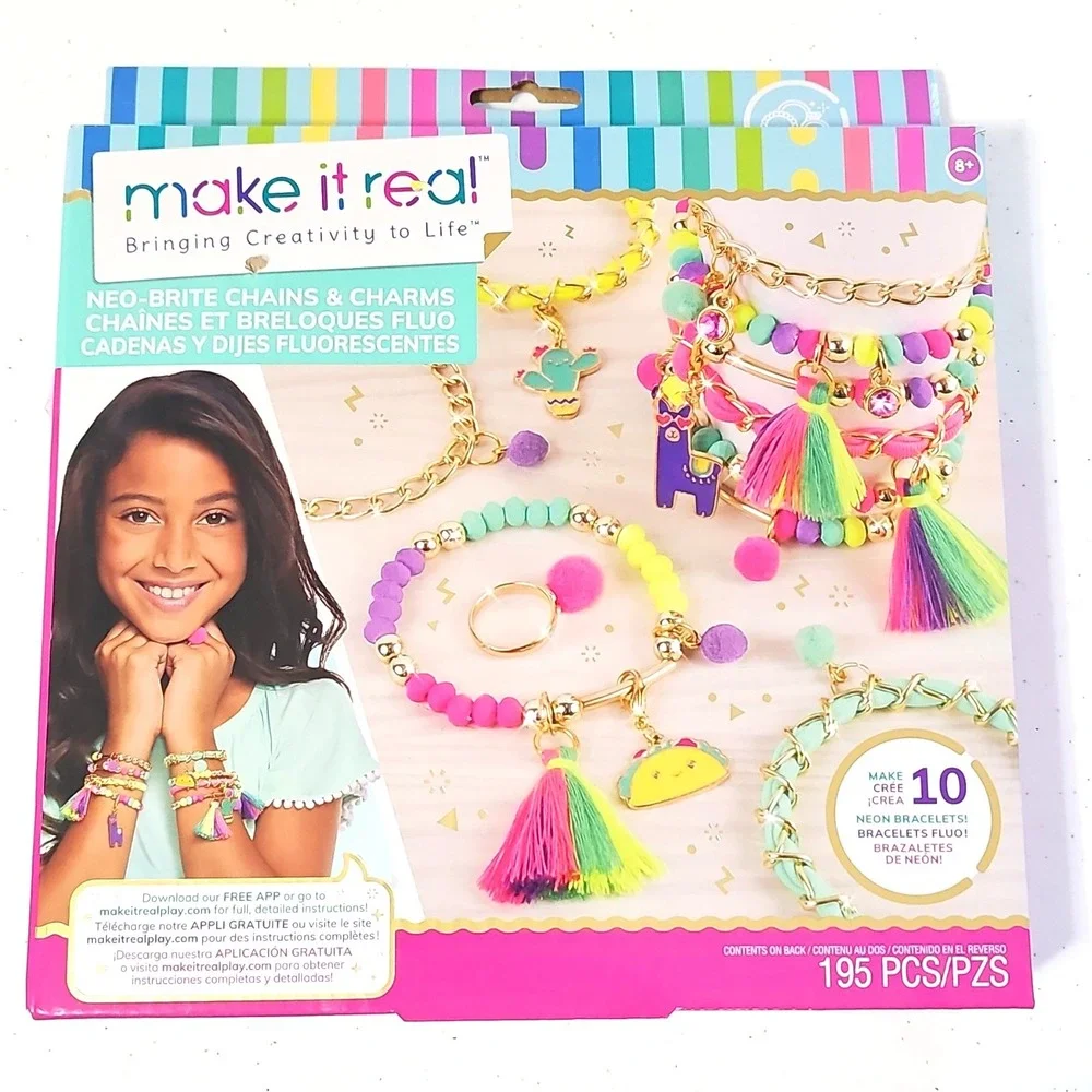 make it real Neo-Brite Chains & Charms Jewelry Kit for Bracelets MB2215INT - Picture 1 of 3